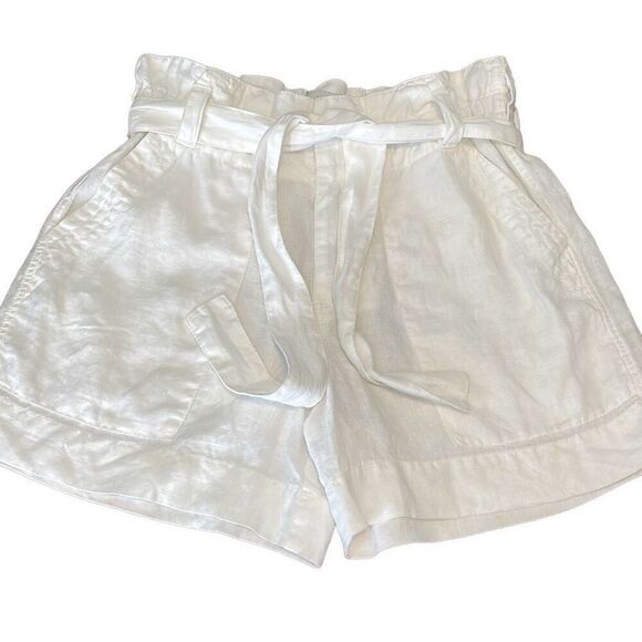 Joie Womens Daynna High Rise Paperbag Waist Linen‎ Shorts White Size 2 NWT - Picture 4 of 8